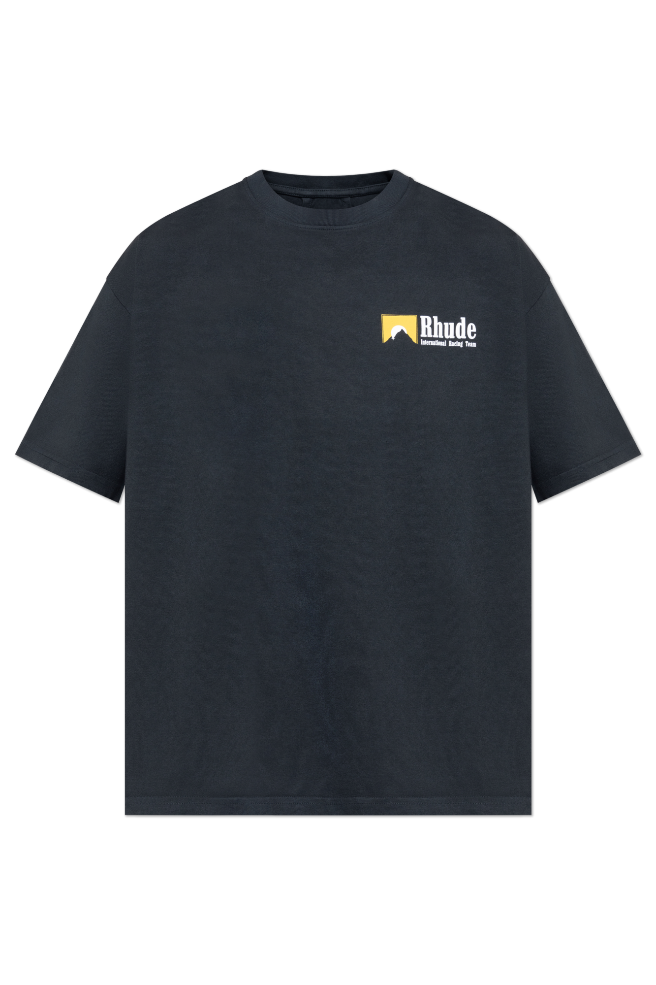 Tシャツ・カットソー RHUDE Men T-shirt Black RHSS25TT05012 2306 Rhude Cadre Tee - Vintage Black – Kith